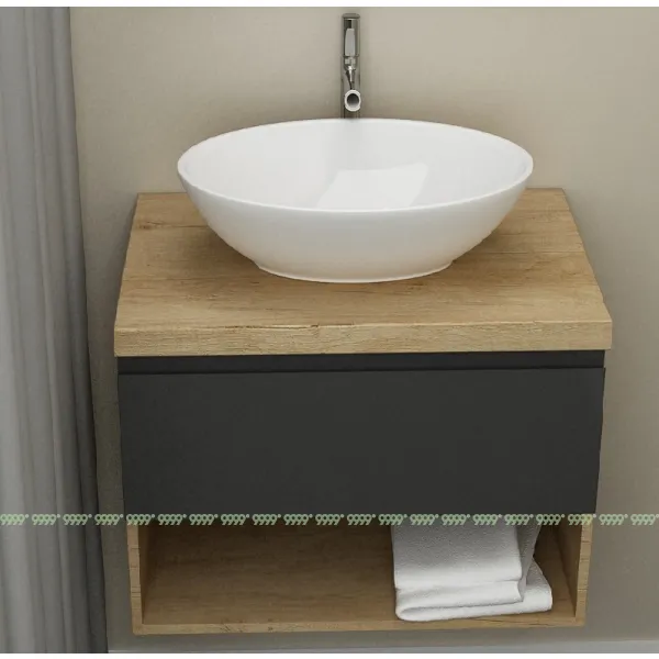 Тумба Дана Оптима 40 подвесная (дуб небраска/черный)