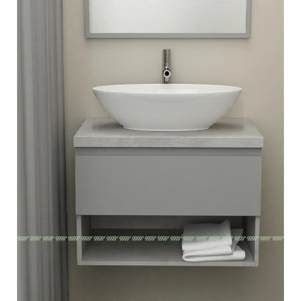 Тумба Дана Оптима 40 подвесная (цвет бетон чикаго светло-серый/оникс серый)