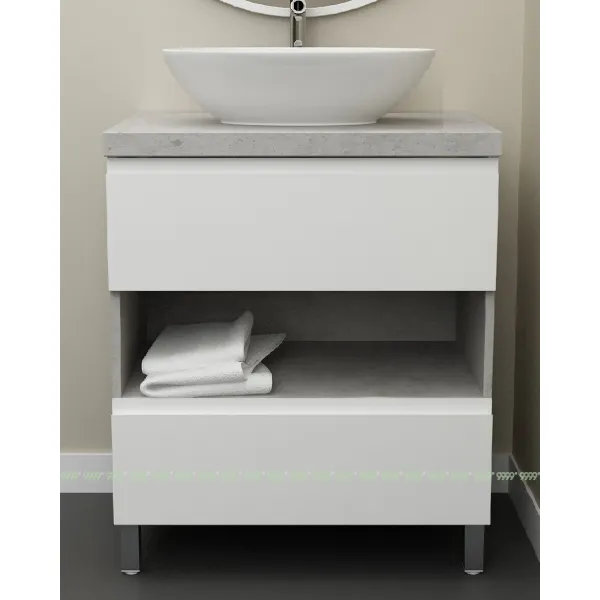 Тумба Дана Оптима 40 напольная (цвет бетон чикаго светло-серый/белый)