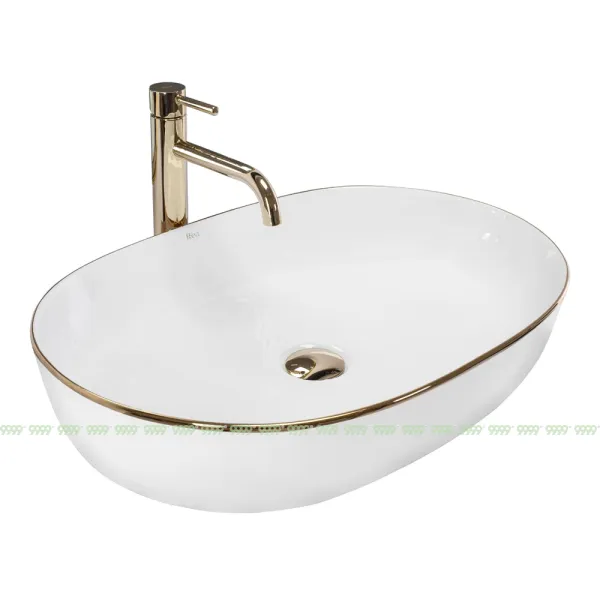 Умывальник Rea CLEO White Gold Edge U6211
