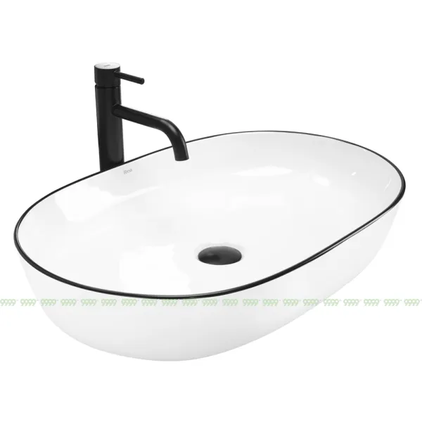 Умывальник Rea Cleo white Black edge U6210