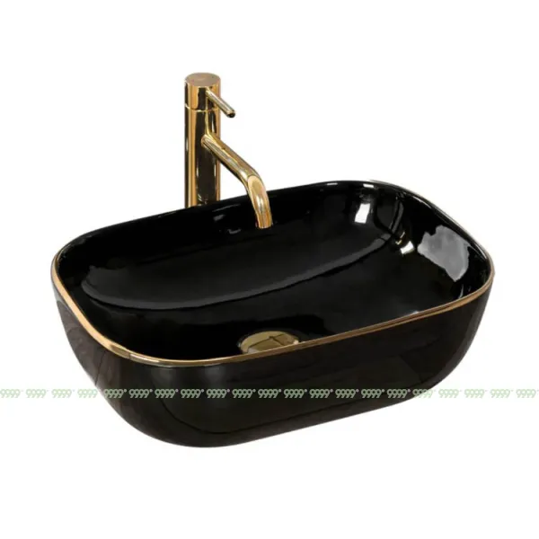 Умывальник Rea Belinda Black Gold Edge U8796