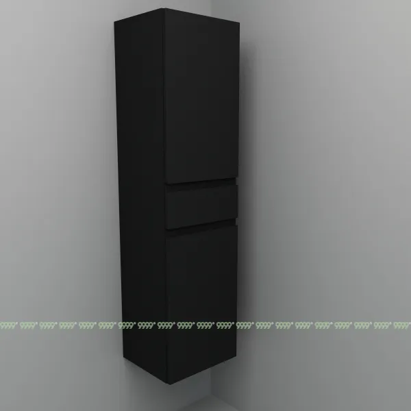 Шкаф-пенал Дана Лидер 40 П подвесной с полками (черный) левый