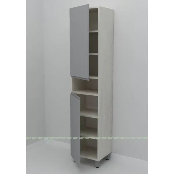 Шкаф-пенал Дана Оптима 45 Н напольный с полками (сосна касцина/оникс серый) левый