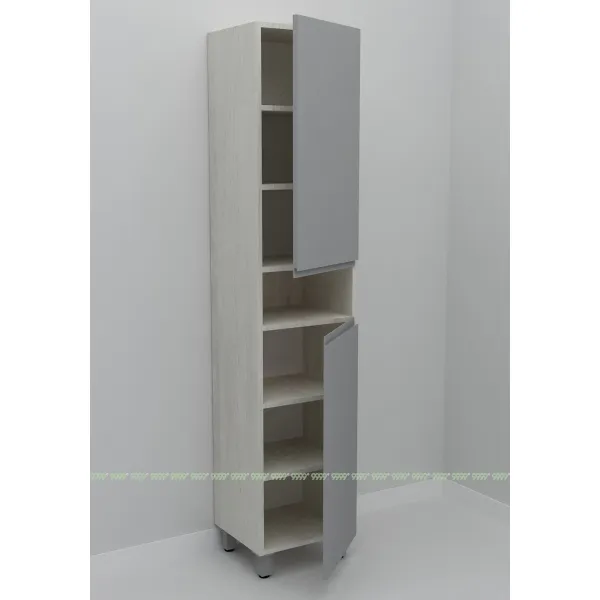 Шкаф-пенал Дана Оптима 40 Н напольный с полками (сосна касцина/оникс серый) правый