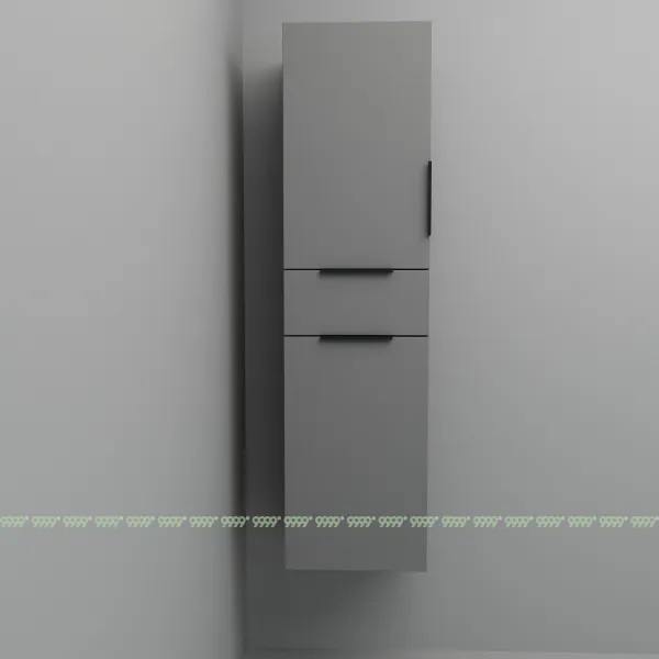 Шкаф-пенал Дана Лидер 30 П подвесной с полками (оникс серый) левый