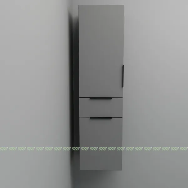 Шкаф-пенал Дана Лидер 40 П подвесной с корзиной (оникс серый) левый