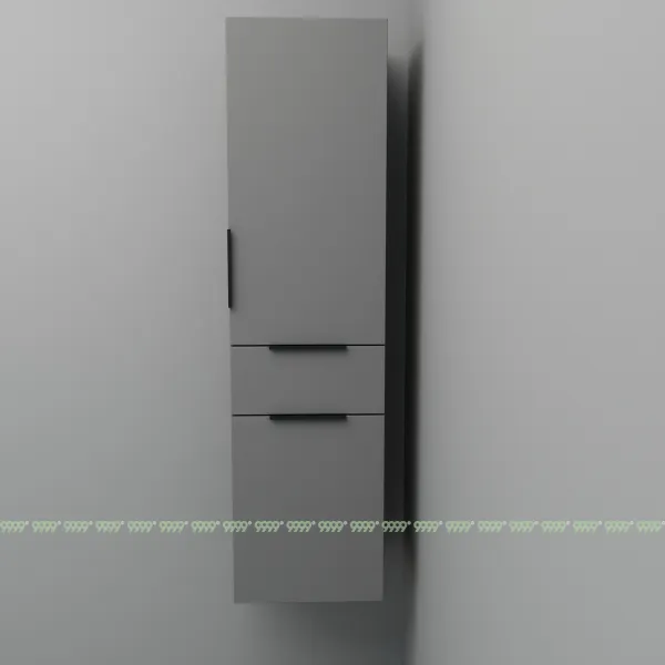 Шкаф-пенал Дана Лидер 35 П подвесной с корзиной (оникс серый) правый