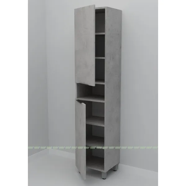 Шкаф-пенал Дана Оптима 30 Н напольный с полками (бетон чикаго/бетон чикаго) левый