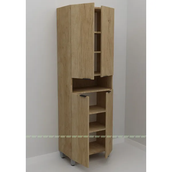 Шкаф-пенал Дана Оптима 60 Н напольный с полками (дуб небраска/дуб небраска)