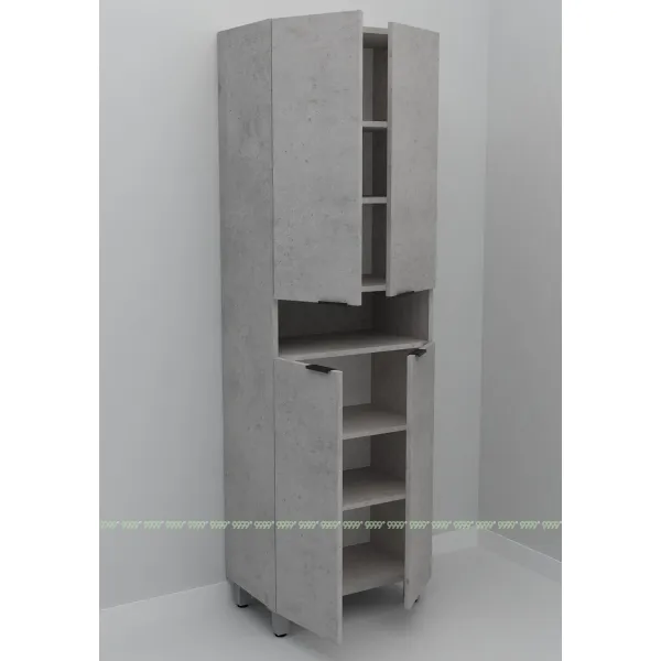Шкаф-пенал Дана Оптима 50 Н напольный с полками (бетон чикаго/бетон чикаго)