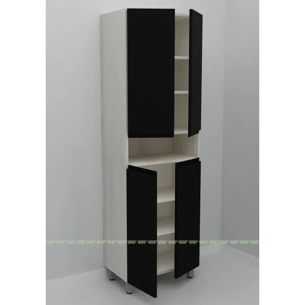 Шкаф-пенал Дана Оптима 50 Н напольный с полками (сосна касцина/черный)