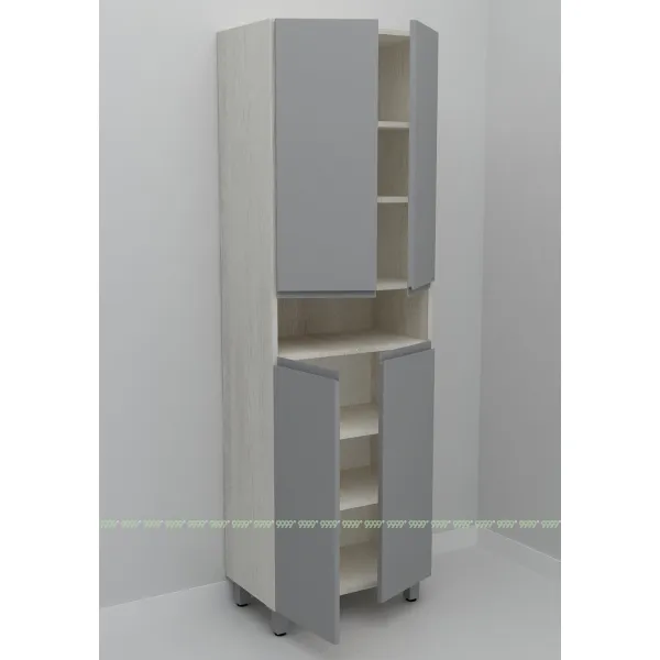 Шкаф-пенал Дана Оптима 60 Н напольный с полками (сосна касцина/оникс серый)