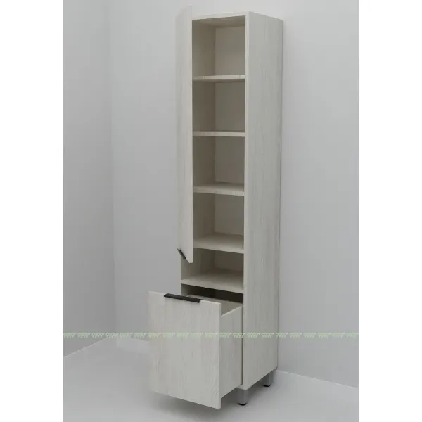 Шкаф-пенал Дана Оптима 30 Н напольный с корзиной (сосна касцина/сосна касцина) левый