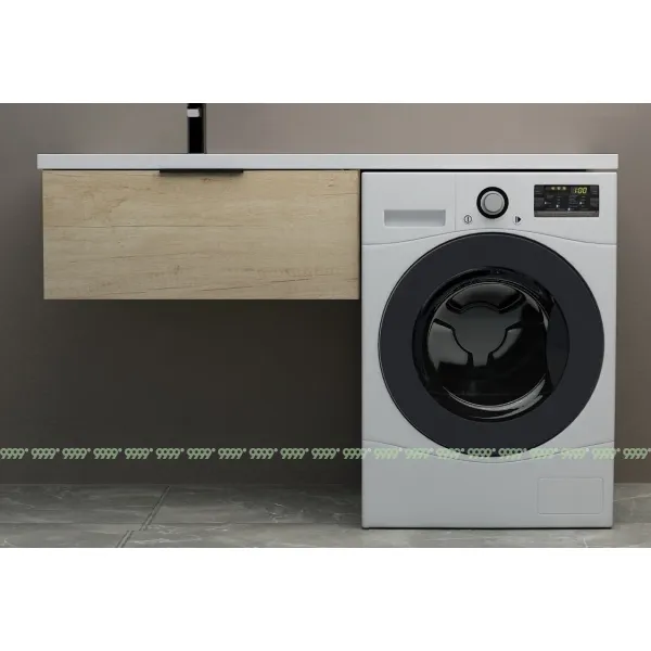 Тумба со столешницей Дана Каскад Топ 140 подвесная на 1 ящик (цвет дуб)