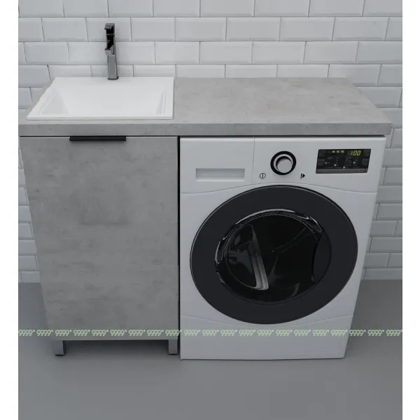 Тумба Дана Каскад 40 напольная с дверцей L (цвет бетон чикаго) под столешницу 100 см