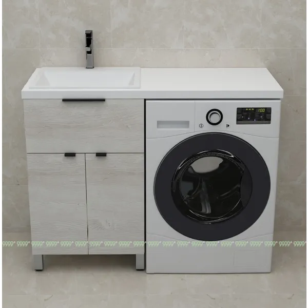 Тумба Дана Каскад 50 напольная с 2 дверцами и ящиком (цвет сосна касцина) под столешницу 110 см