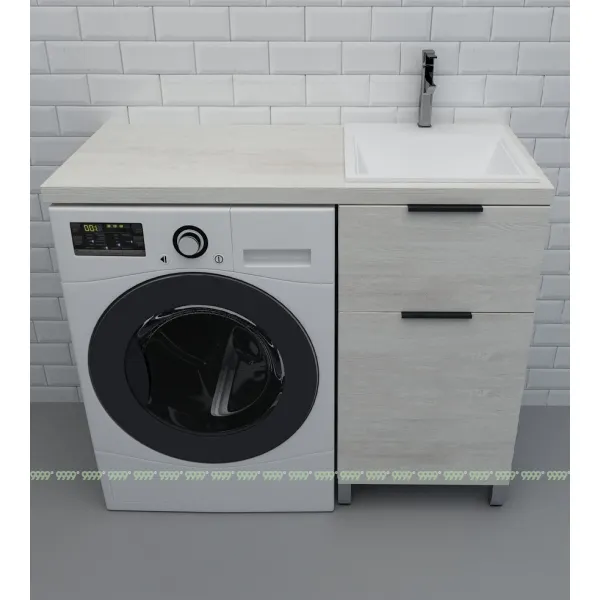 Тумба со столешницей Дана Каскад Топ 100 напольная на 2 ящика (цвет сосна касцина)