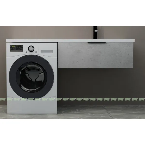 Тумба со столешницей Дана Каскад Топ 160 подвесная на 1 ящик (цвет бетон чикаго)