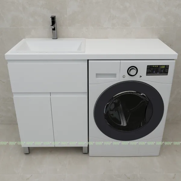 Тумба Дана Лидер 50 напольная с 2 дверцами и ящиком (цвет белый) под столешницу 110 см