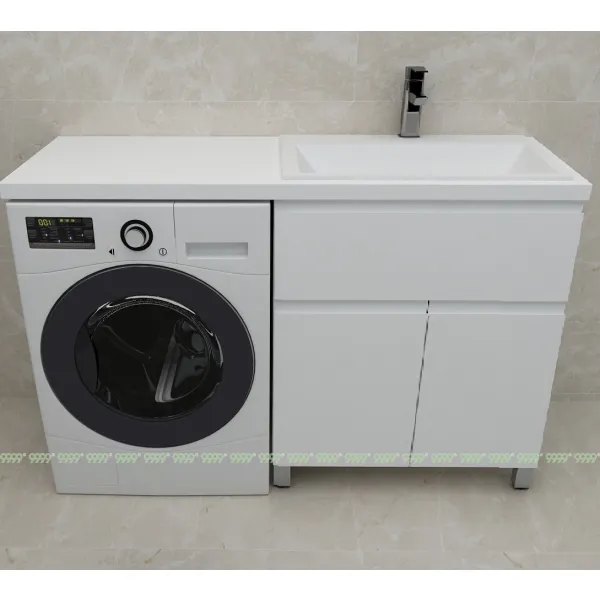 Тумба со столешницей Дана Лидер Топ 130 напольная с 2 дверцами и ящиком (цвет белый)