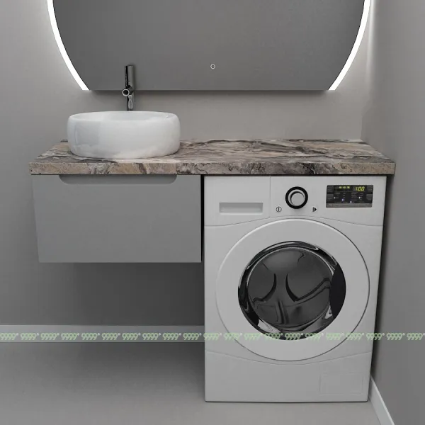 Тумба Дана Виктория 50 подвесная на 1 ящик (цвет оникс серый) под стиральную машину