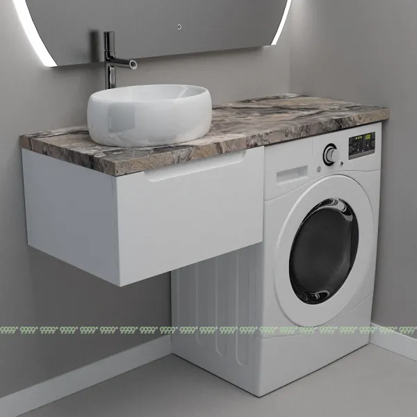 Тумба Дана Виктория 40 подвесная на 1 ящик (цвет белый) под стиральную машину