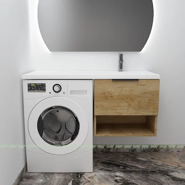 Тумба с умывальником Дана Оптима Люкс 120 подвесная (чаша справа) цвет дуб