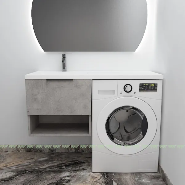 Тумба с умывальником Дана Оптима Люкс 110 подвесная (чаша слева) цвет бетон чикаго