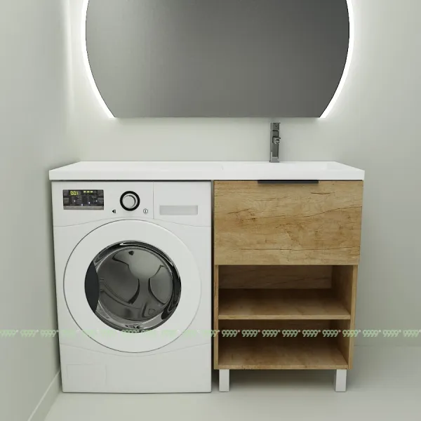 Тумба с умывальником Дана Оптима Люкс 100 напольная (чаша справа) цвет дуб