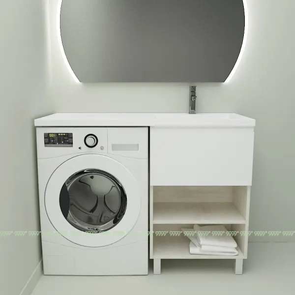 Тумба с умывальником Дана Оптима Люкс 120 напольная (чаша справа) цвет сосна касцина/белый